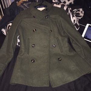 Hunter green peacoat